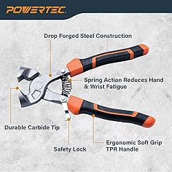 POWERTEC 8 inch Tile Nippers with Ergonomic