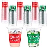 Rtteri 50 Pcs 12 oz Christmas Team Naughty or Nice Plastic Cups Disposable Xmas Cups for Xmas Party Decorations Supplies Beer, Drinks, Snacks