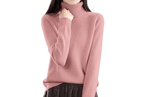 YOLAI Womens Cashmere Sweaters Turtleneck Long Sleeve Pullover Casual Knitted Pullover Warm Cozy Tops Fall Winter Clothes