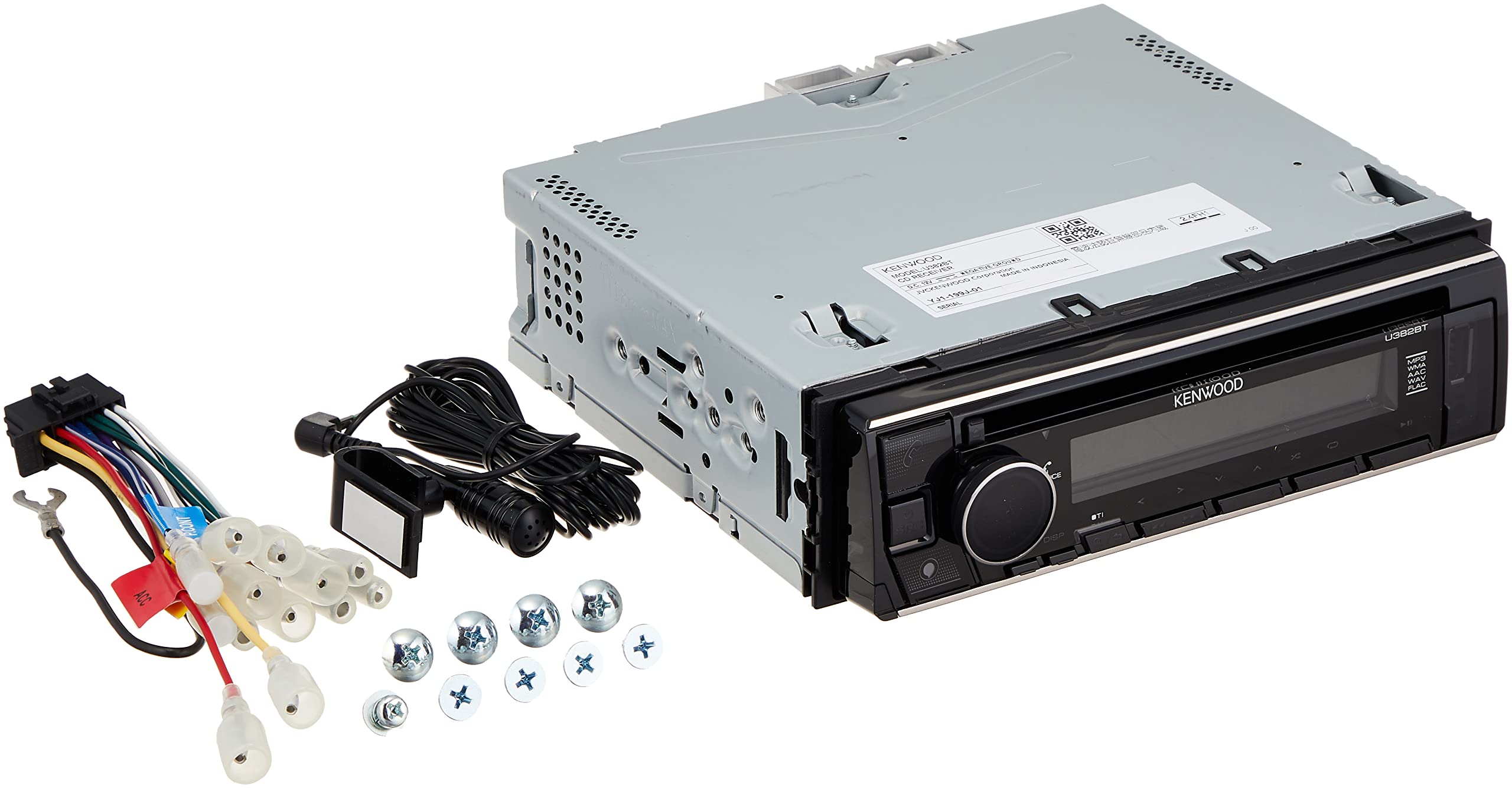 ケンウッド 1DINレシーバー U382BT MP3 WMA AAC WAV FLAC対応 CD USB iPod Bluetooth KENWOOD商品画像