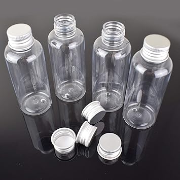 100 Ml Pet Bottle Clear With Aluminium Screw Cap Empty Pet Plastic Bottle 100 Ml Bottle Pack Of 100 Amazon De Beauty