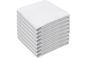 8 Pack Cotton Men's Handkerchief,Men's White Handkerchiefs,Large Pocket Squares Hankies,Soft Cotton Hankie for Men-40cmx40cm