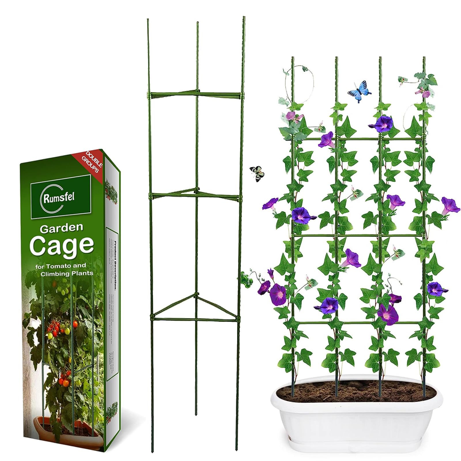 Garden Plant Support Cages, Tomato Growing Cage, Sturdy Stakes, Trellis for Vertical Climbing Plants