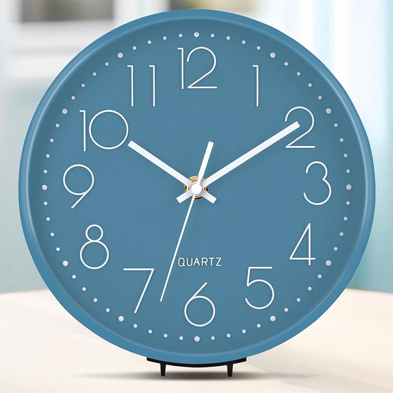 Orologio da Parete Moderno 20cm Grande Orologio da Parete Silenzioso Orologio Cucina per Cucina Home Office Scuola (Blu, 20cm) — foto 1 di 8