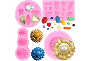 MIYAHOUSE Gems Silicone Mold Fondant Molds Chocolate Mold for Cake Decoration Cupcake Topper Candy Polymer Clay Gum Paste Set