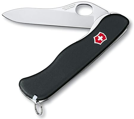 Victorinox Taschenmesser Sentinel One Hand (4 Funktionen, Grosse Einhand-Feststellklinge) schwarz