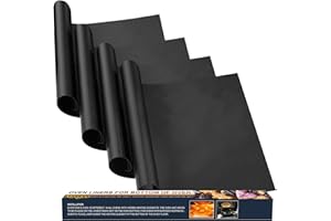 Meegoo Oven Liners for Bottom of Oven, 16.5"x23" Large Thick Heavy Duty Oven Liner Mat, Oven Floor Protector Liner, Kitchen Friendly Cooking Accessory, Reusable/4 Pack