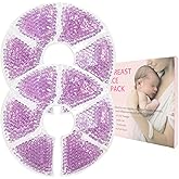 Breast Treatment Ice Pack Hot Cold Breast Pad, Nursing Pain, Mastitis, Swelling, Essential for Breastfeeding New Mothers,2 Pack,Purple M