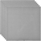Lekebaby 6 Pack Base Plates 10x10 Large Building Board Grey 32x32 studs