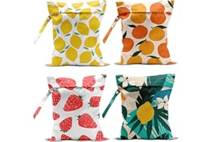 zcyxuuw 4 Pack Wet Bag for Swimsuit, Beach Travel Essentials Wet Dry Bag, for Sunscreen Toiletry Dirty Clothes Yoga Gym Diaper, Friend Summer Beach Vacation Gifts. Fruit Series