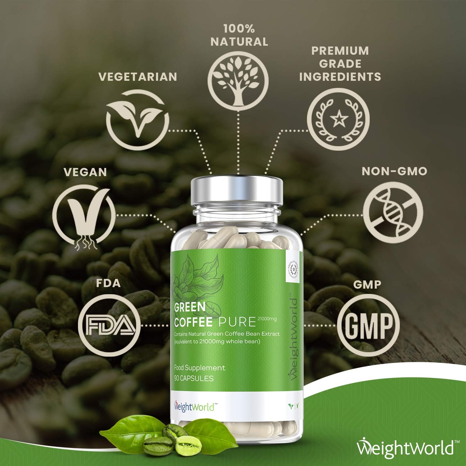Pure Green Coffee Capsules, 90 Count (Pack of 1) - Image 3