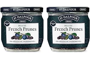 St. Dalfour Deluxe French Prunes - 7oz - All Natural, No Preservatives or Artificial Ingredients - Made in France - Pack of 2
