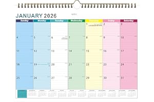 DSPET Wall Calendar 2026, 18 Months from January 2026 to June 2027 Family Monthly Calendar, Canadian Holidays, Thick Paper, P