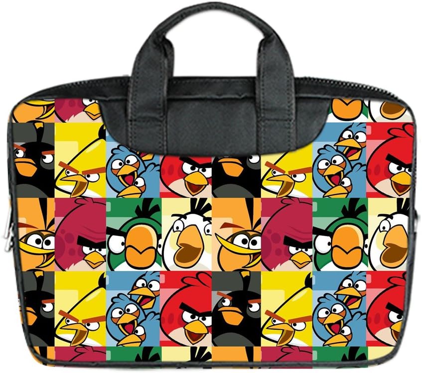 JIUDUIDODO New Fashion Custom Classsic Game Angry Birds Nylon Waterproof Bag for Laptop 10" (Twin sides)