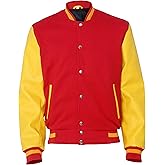 LASHKAAR Men's Varsity Jacket Slim Fit Wool Blend Letterman Baseball Jacket