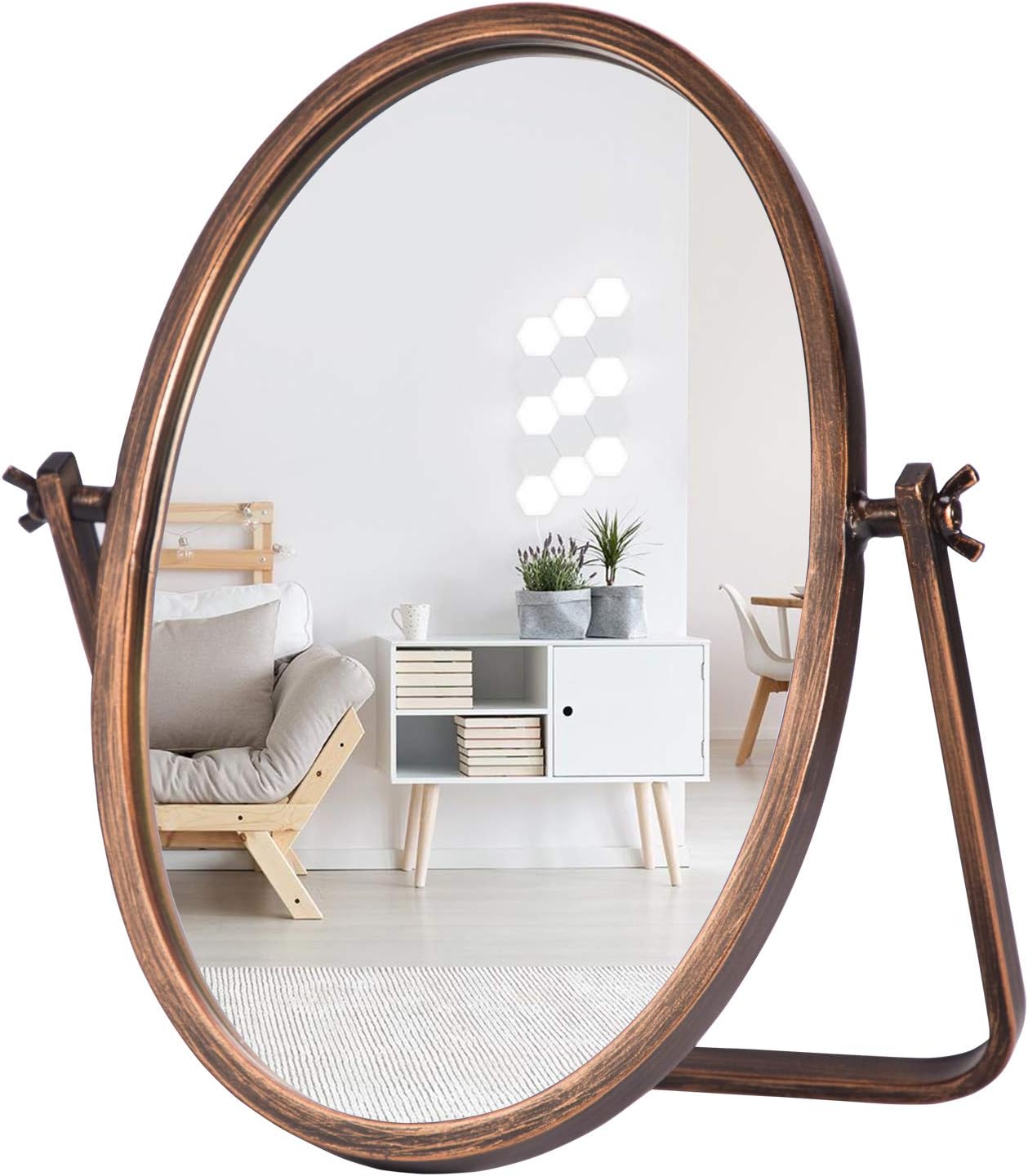 Geloo Vanity Table Top Mirror 10 Inch Desk Small Standing