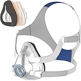 Upgraded Set for Airfit F20 & Airtouch F20 Medium, Includes Soft & Warm Mask Cushion (3-in-1 Hybrid), Durable Frame, Head Strap, Magnetic Clips, Easy to Use CPAP Supplies, Brown, No Elbow