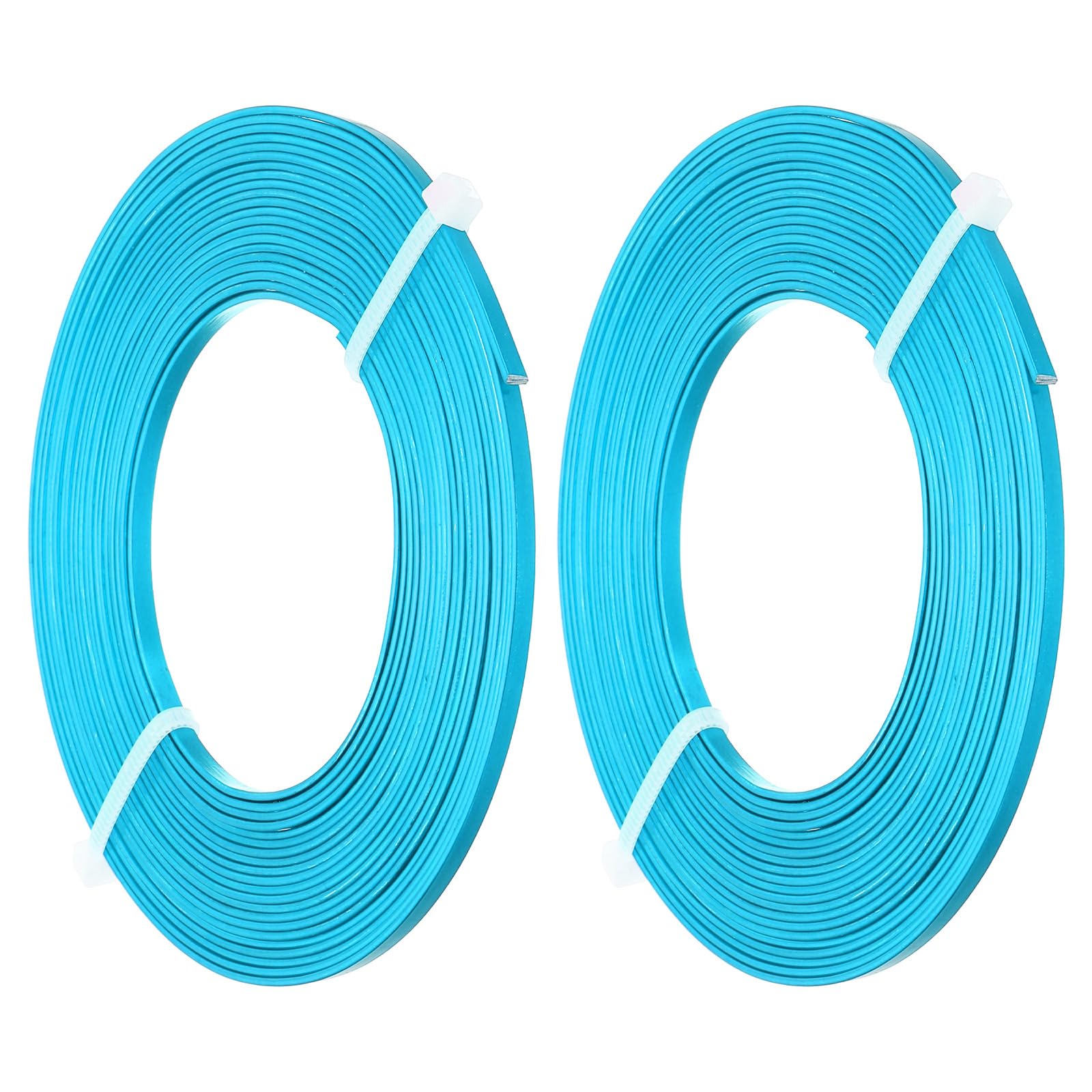 PATIKIL 18 Gauge 3mm Wide Aluminum Flat Wire, 16.4Ft 2 Roll Bendable Flat Bezel Face Masks Soft Craft Wire for Resin Bezel Frame Wire Wrapping Craft Making, Sky Blue