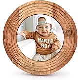 Samhita Round Photo Frame Wooden Stylish Picture Frame Home D&eacute;cor for Tabletop Display, Photo Display Frames. (Photo Size 4" x 4")