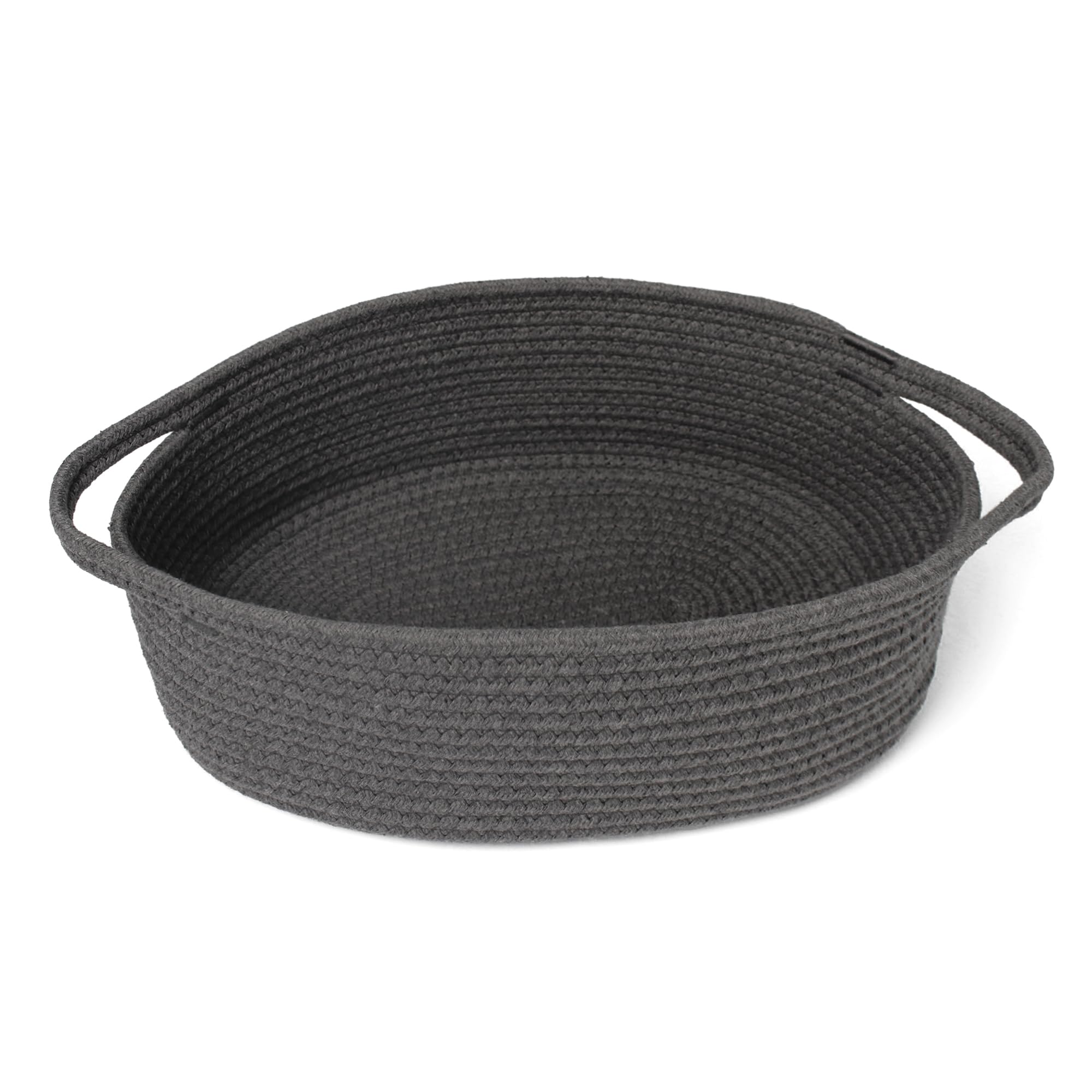 Photo 1 of MEGASKET Small Rope Basket, Baskets for Gifts Empty, Cute Woven Basket for Dog Toy, Cat Toy Bin Box, Wicker Organizing Basket for Book, Baby Diaper, Towels, Snack, 13” x 9” x 5”, Dark Gray