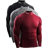 NELEUS Men's Compression Shirts Dry Fit Long Sleeve Mock Neck Shirts