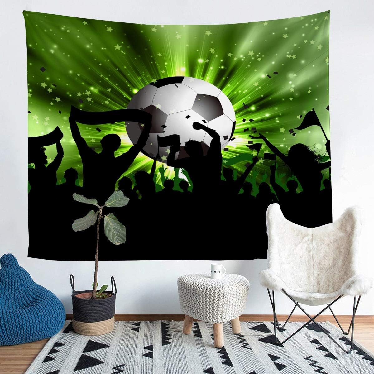 Winner Soccer Tapestries Wall Hangings for Teen Boys Sports