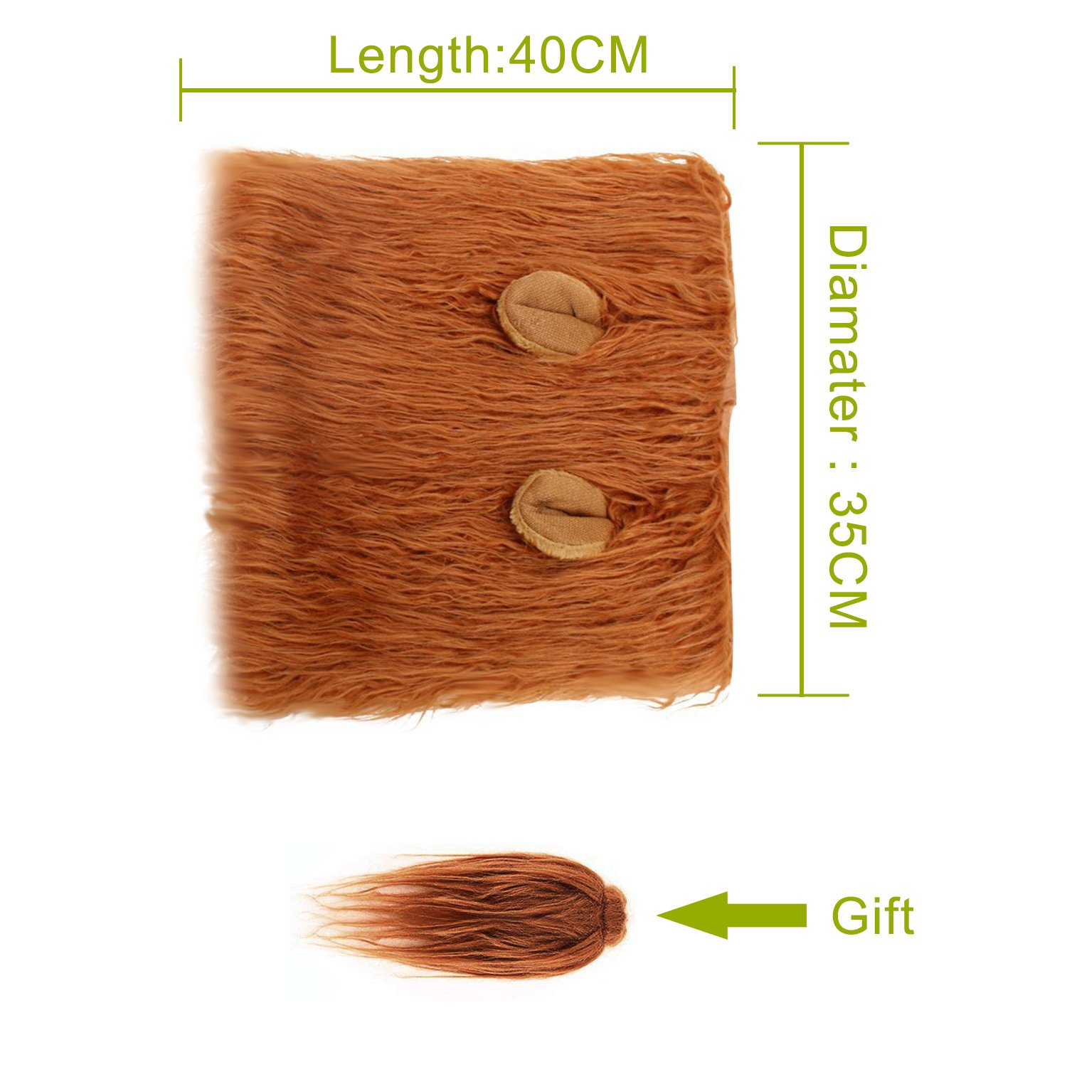 Iccker Dog Costume Lion Mane for Large Dog - Hilarious Realistic ROFL Halloween Christmas Gift for Birthday Party, (Brown)