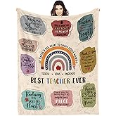Pdsookal Teacher Appreciation Gifts Blanket, Best Teacher Ever Gift, Happy Teachers' Day Throw Blanket 60"x50"