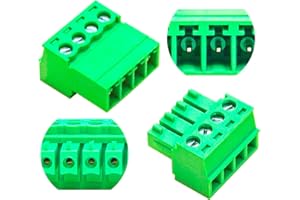 GENERIC Tcenofoxy 3.81mm Male & Female 2/3/4/5/6/7/8/9/10/11/12/13/14/15/16/18/20/24 Pin Phoenix Connector No Soldering Green PCB Screw Terminal Block Connector (2Sets 3.81MF-4Pin)
