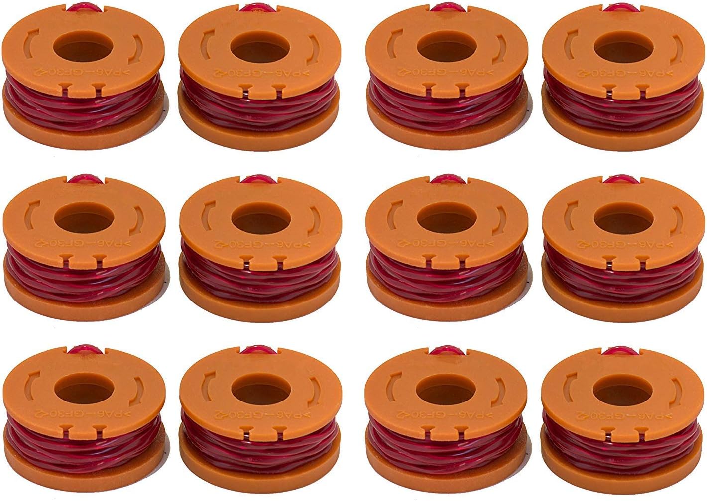 LBK 12-Pack Replacement 10-Foot Grass Trimmer/Edger Spool Line, Compatible Model Worx WA0010