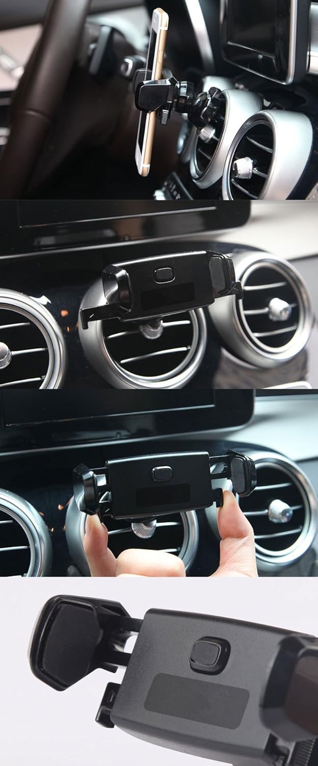 One Touch Air Vent Phone Holder Car Mount with Quick Easy Release Button and 360 Degree Rotation Cradle for IPhone car phone mount Samsung Galaxy Smartphones cell phone car mount Black INNERSO 4351537963