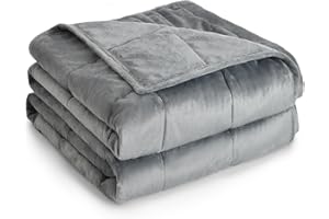 Topblan Weighted Blanket Twin Size 15lbs, Adult Weighted Blankets with Soft Warm Fabric for Sleeping and Calming, Adult Heavy Blanket for Sofa Bed, Grey, 48 x 72 inches