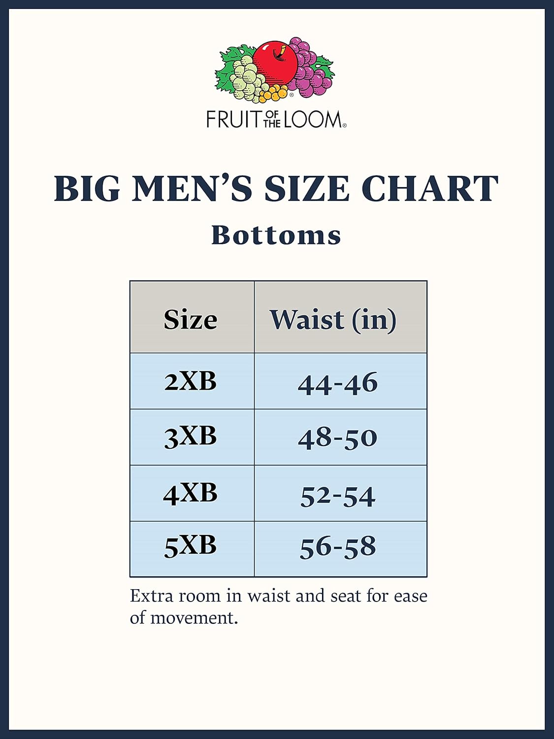 Fruit of the Loom Men's Big and Tall Tag-Free Underwear & Undershirts at  Men’s Clothing store