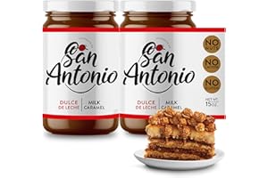 LA VAQUITA DE SAN ANTONIO San Antonio Dulce de Leche Classic Milk Caramel Spread - Gluten & Lactose Free Dessert Filling & Toppings, Ideal for Ice Cream, Cake, Coffee, Pancakes, Creamy & Rich Fruit Dip -15 oz Pack of 2