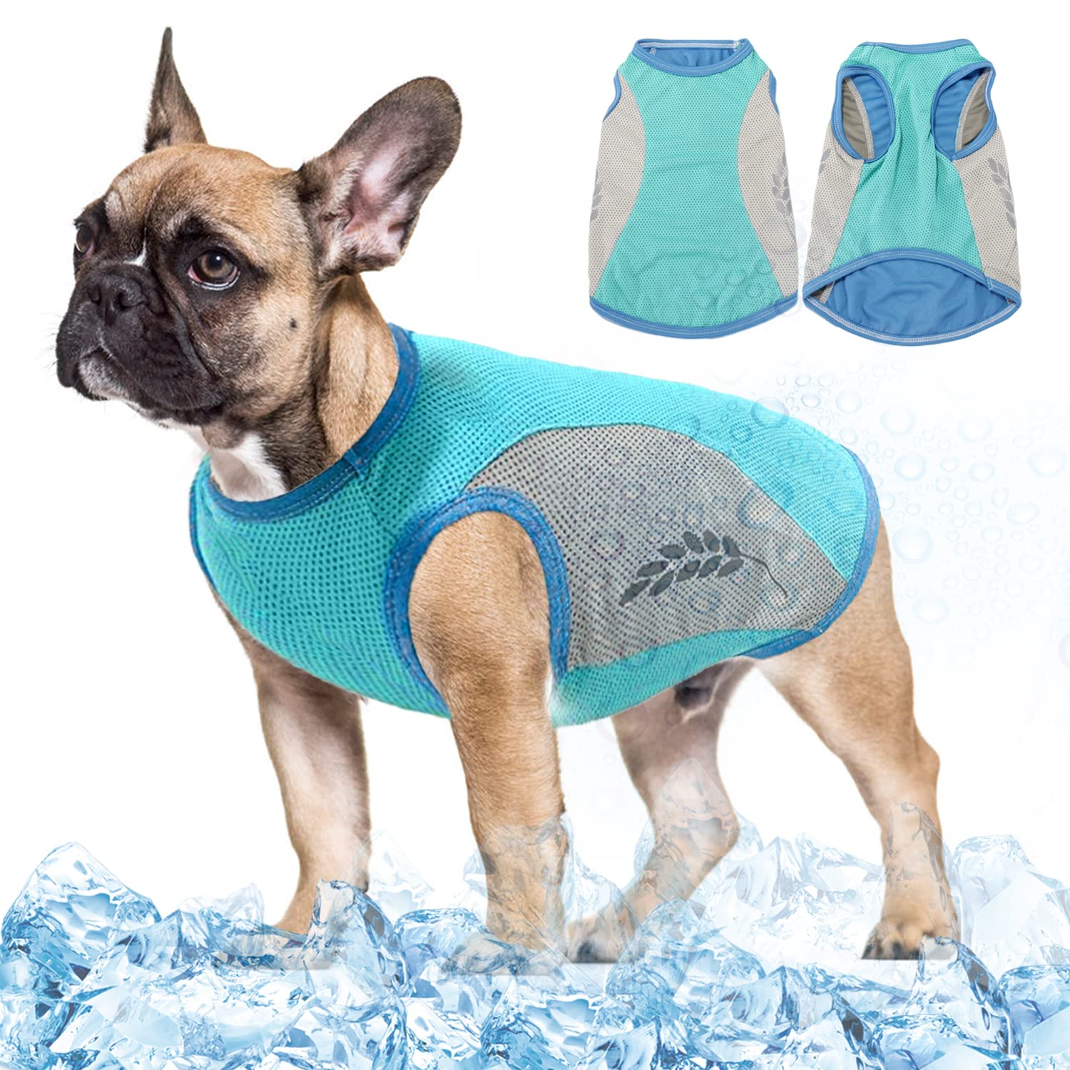 Lightweight Dog Cooling Vest - Breathable UV Protection T-Shirt With Reflective Strip for Spring Summer, Stretch-to-Fit Pet Apparel for Small to Medium Dogs