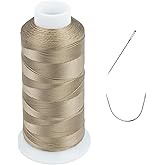 UV Resistant - Heavy Duty Outdoor Thread for Hand or Machine Sewing - Simthread 100% Polyester Bonded Thread Tex 69 (12wt) - 1500 Yards NP-Steel