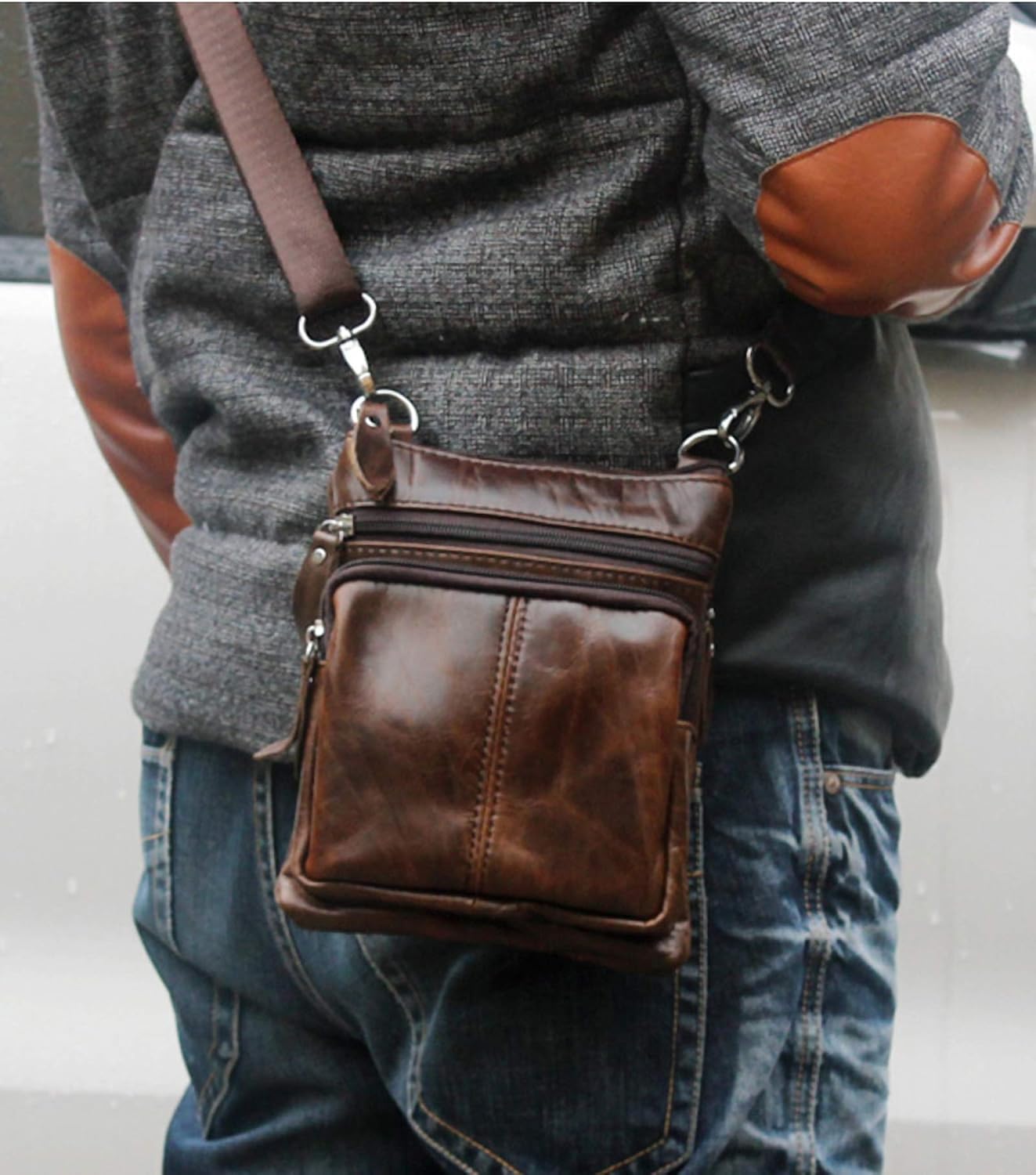 Umex 本革 レザー ミニ ショルダーバッグ ポシェット ポーチ メンズ ｕｍｅｘ シューズ バッグ Amazon