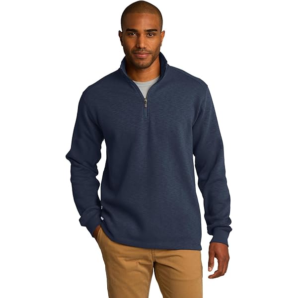 Port Authority Fleece 1/4-Zip Pullover Black at Amazon Men's