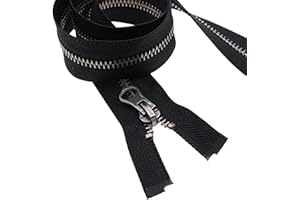 Leekayer 2pcs #5 28 Inch Metal Zippers for Jackets Sewing Coats Crafts Antique Silver Separating Zipper 71cm Metal Zipper Hea