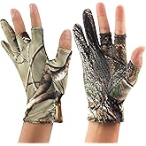 QualyQualy Sun Gloves UV Protection Gloves Fishing Gloves Camouflage Gel Glove Thin Fingersless Gloves Men for Kayaking Paddling Driving Hiking