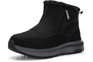 FitVille Bottes de neige larges pour femme, bottes d'hiver larges pour femme, doublées de fourrure, bottines chaudes pour sou