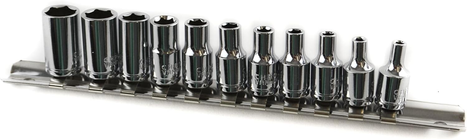 11pc BA Sockets 1/4" Dr BA0-BA10 & Socket Rail for Classic Cars Model Making, Variety Pack