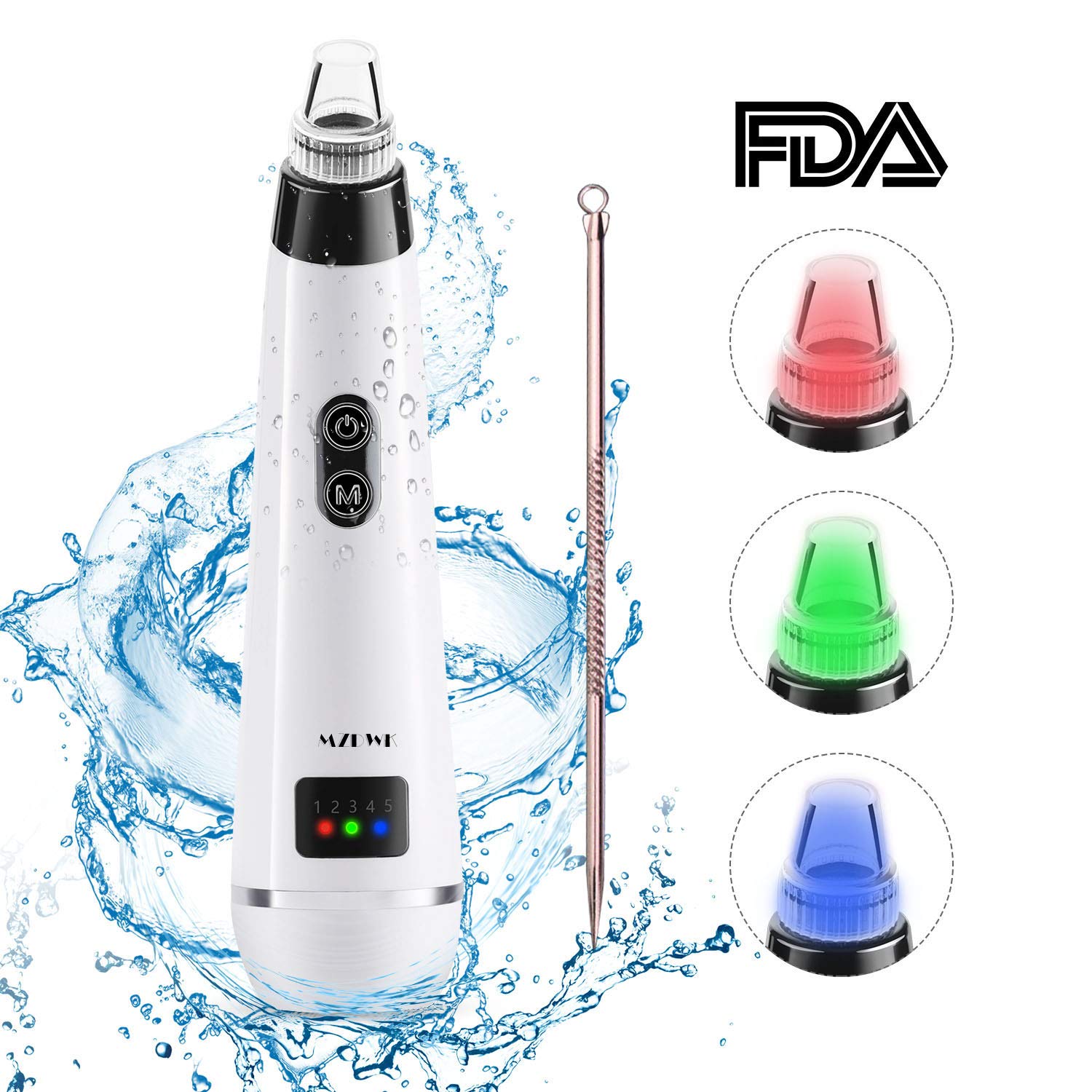 Blackhead Remover Pore Vacuum, Electric Blackhead Vacuum Suction Tool Set Skin Facial Pore Cleaner, Acne Comedo Eliminator Blackhead Extractor Device for Women\'s Skin Care with 5 Multi-Functional Probe