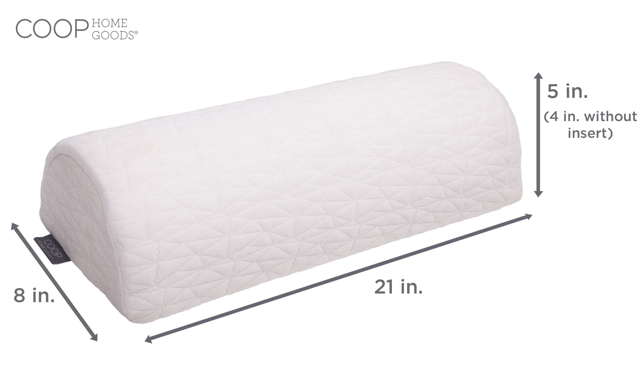 Coop Home Goods 4 Position HalfMoon Bolster/Wedge Pillow with