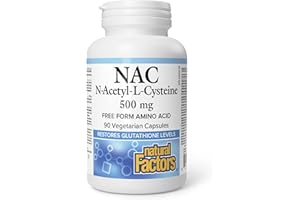 Natural Factors NAC (N-Acetyl-L-Cysteine) 500 mg, 90 Vegetarian Capsules, Free form Amino Acid