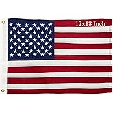 FLAGPARK American Flag 12x18 Inch Small American Boat Flag Embroidered Stars Heavy Duty Us Flags Outside for Boat Outdoor Indoor