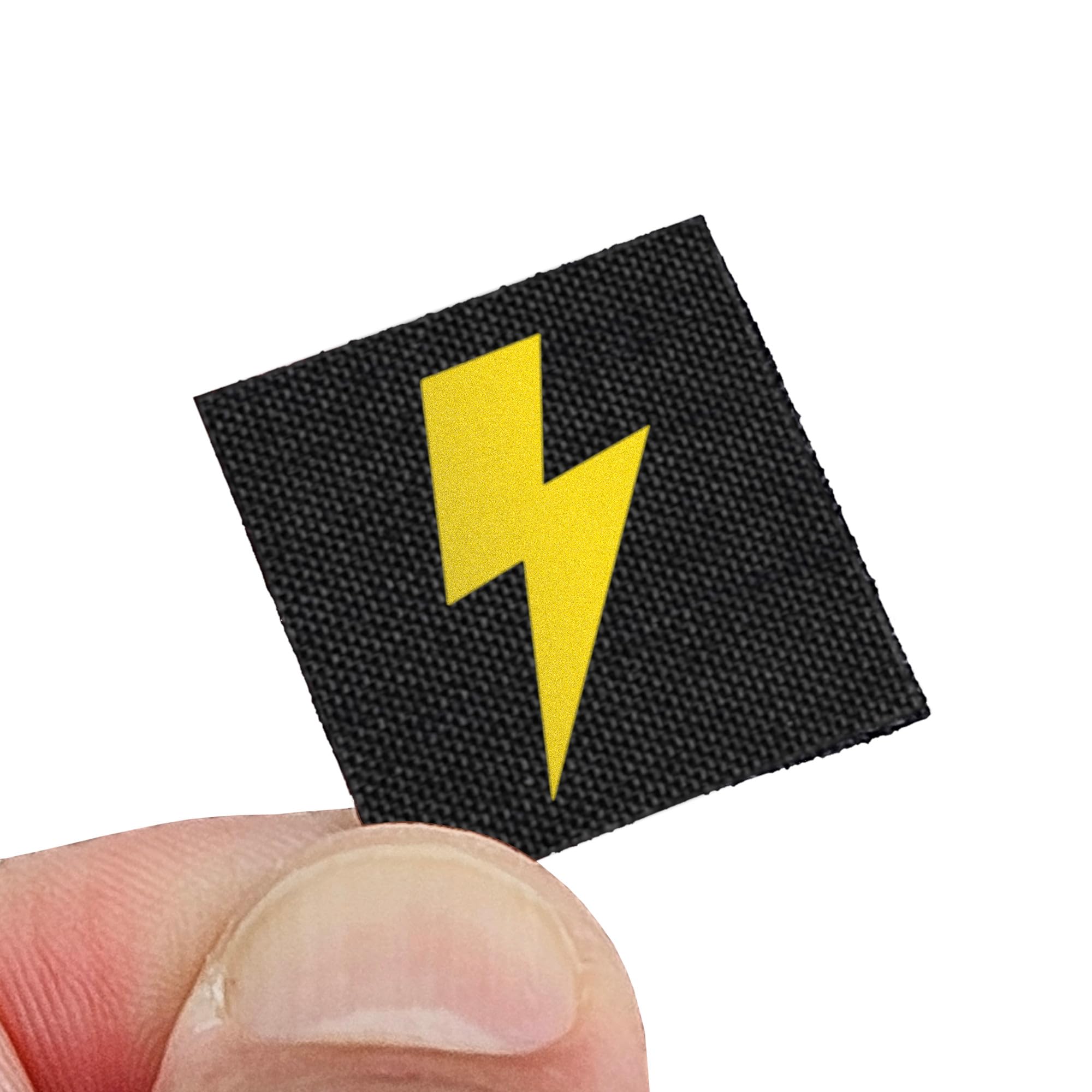 Mini Lightning Bolt Tactical Laser-Cut Patch [Black, Yellow]