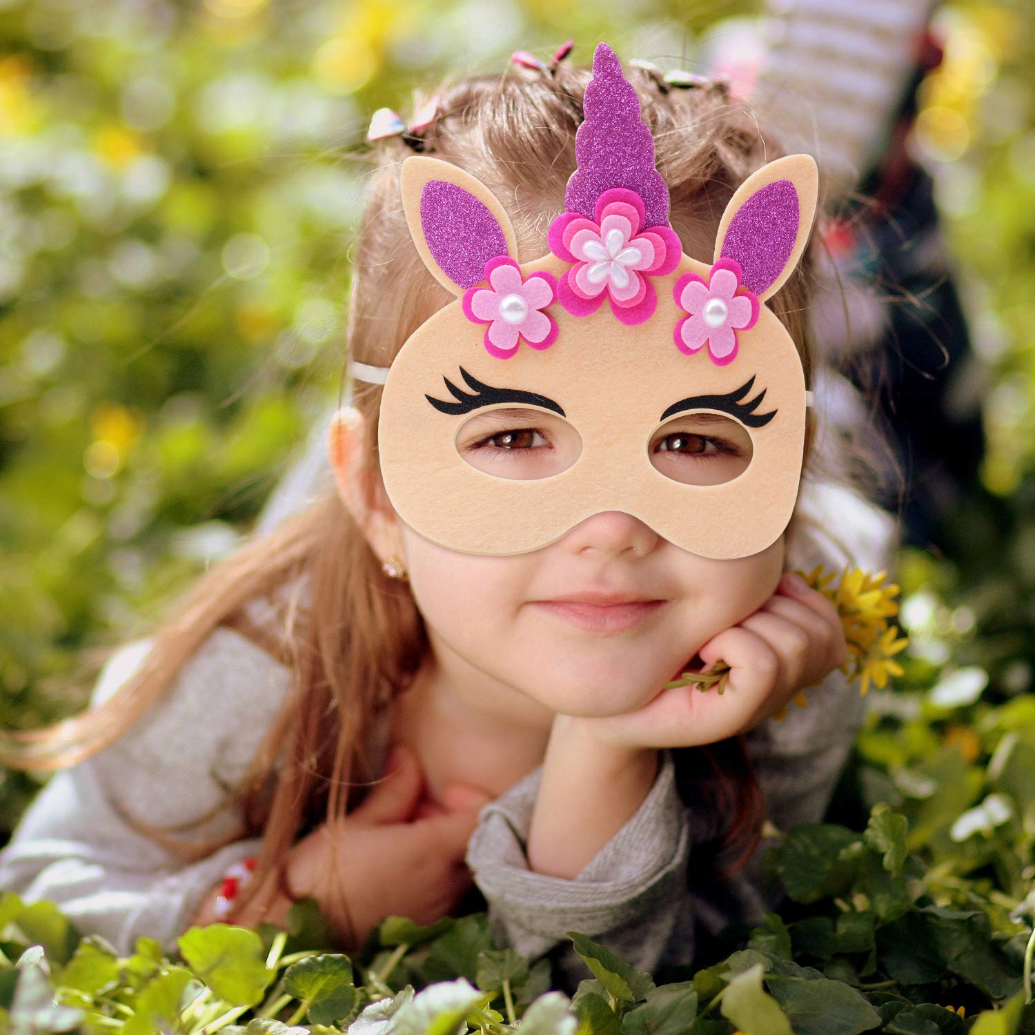 ZOYLINK 6-PCS Einhorn Maske beleuchtet Unicorn Masken Party Geburtstag Halloween Weihnachten Maske Kid Woman