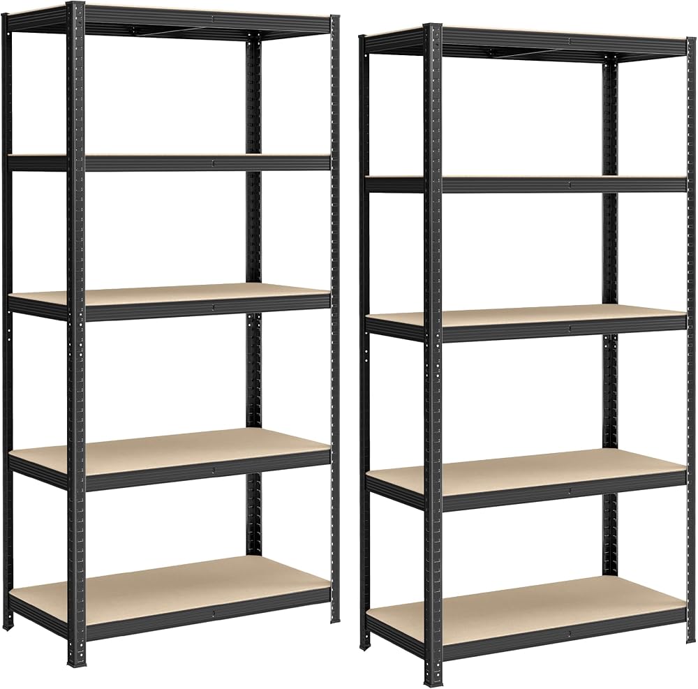 Songmics GLR050B02 Set of 2 Heavy Duty Shelving Units 5 Shelves 600 kg