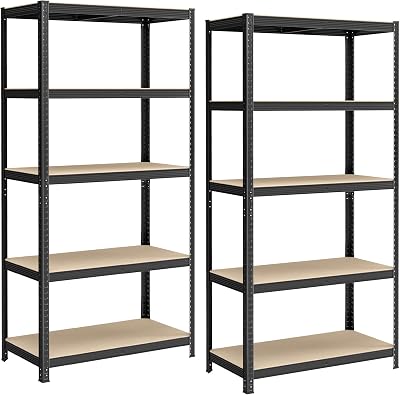 Songmics GLR050B02 Set of 2 Heavy Duty Shelving Units 5 Shelves 600 kg